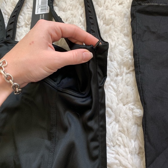 ✨SOLD✨ satin black bustier body suit - Picture 4 of 5